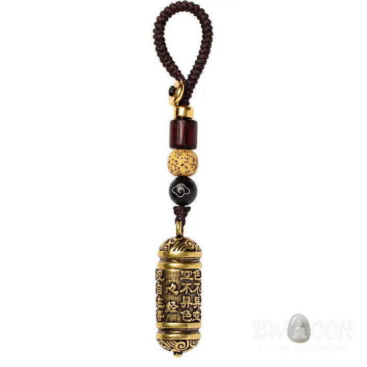 Buddha Stones Heart Sutra Copper Key Chain - Copper - Key Chain