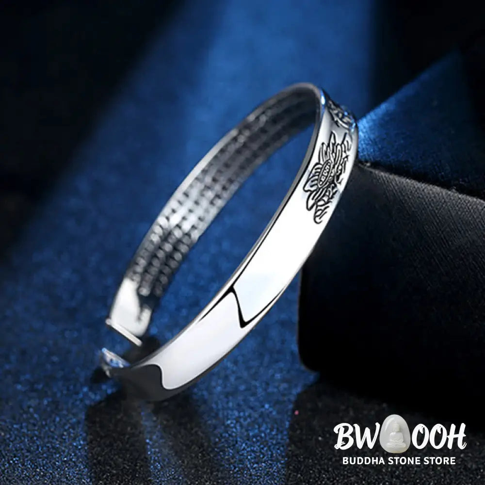 Buddha Stones Heart Sutra Mantra Lotus Peace Copper Cuff Bracelet Bangle - BWOOOH - Lotus(Enlightenment♥New Beginning)
