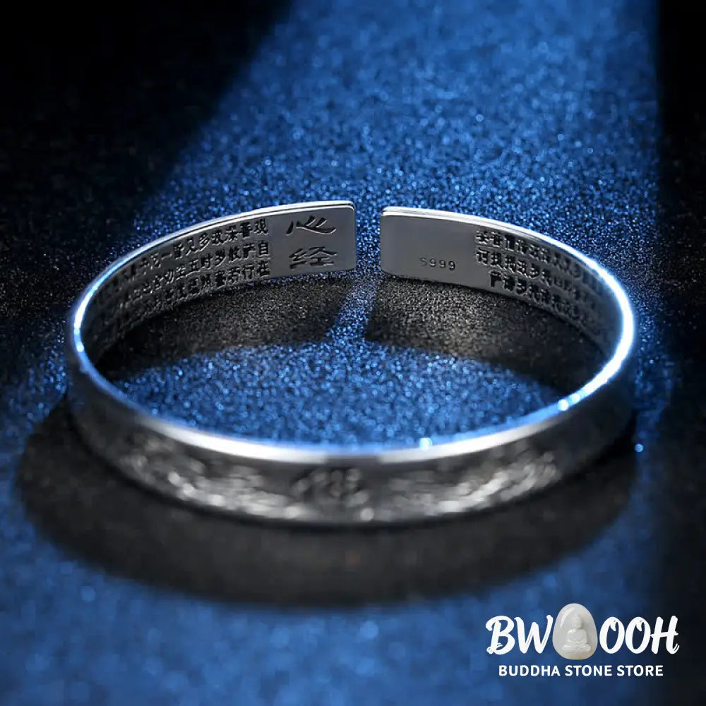 Buddha Stones Heart Sutra Mantra Lotus Peace Copper Cuff Bracelet Bangle - BWOOOH - Lotus(Enlightenment♥New Beginning)