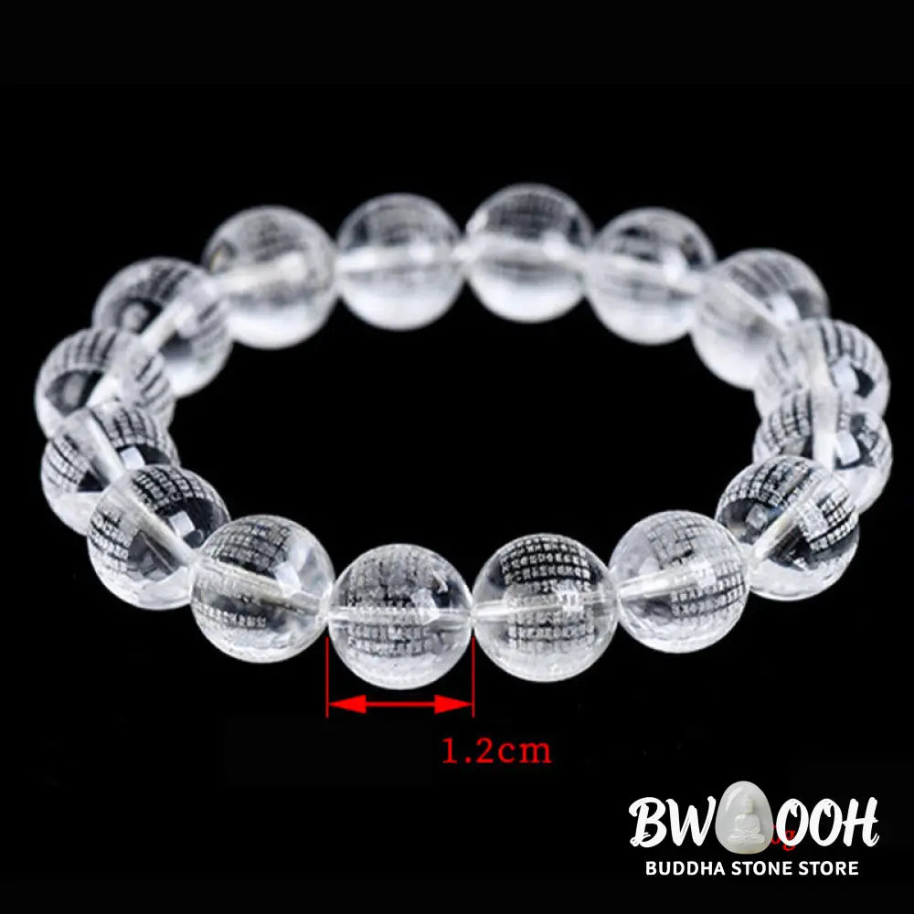 Buddha Stones Heart Sutra Natural White Crystal Protection Bracelet - BWOOOH - White Crystal(Wrist Circumference:
