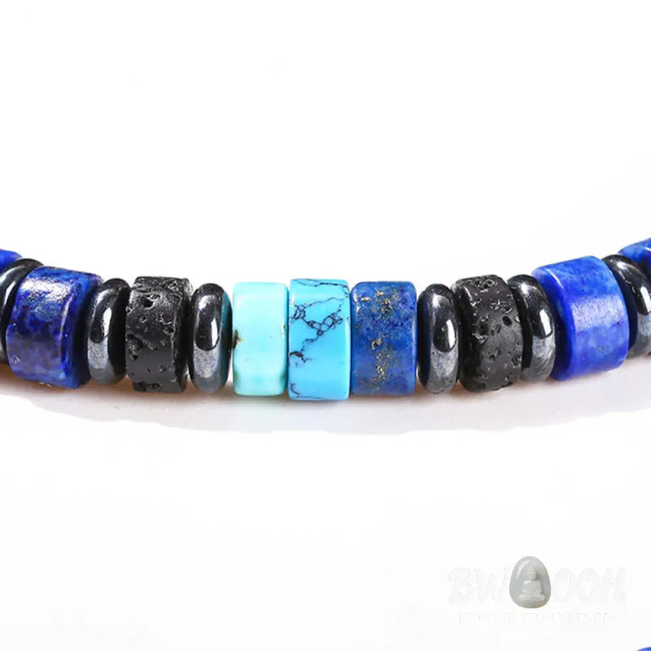 Buddha Stones Hematite Turquoise Lazurite Lava Rock Black Glitter Stone Support Bracelet - BWOOOH - Bracelet