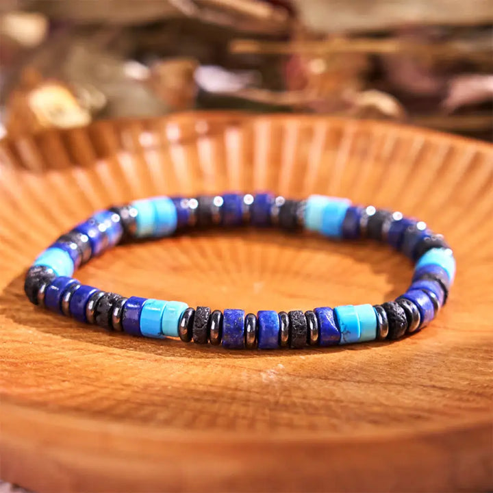 BWOOOH Hematite Turquoise Lazurite Lava Rock Black Glitter Stone Support Bracelet - BWOOOH - 6mm Hematite