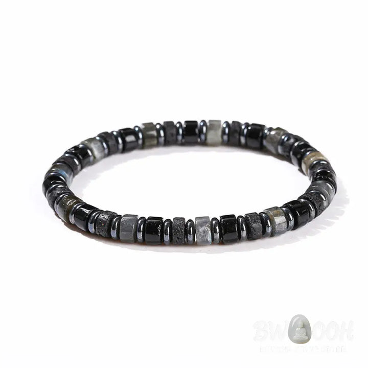 Buddha Stones Hematite Turquoise Lazurite Lava Rock Black Glitter Stone Support Bracelet - BWOOOH - Bracelet