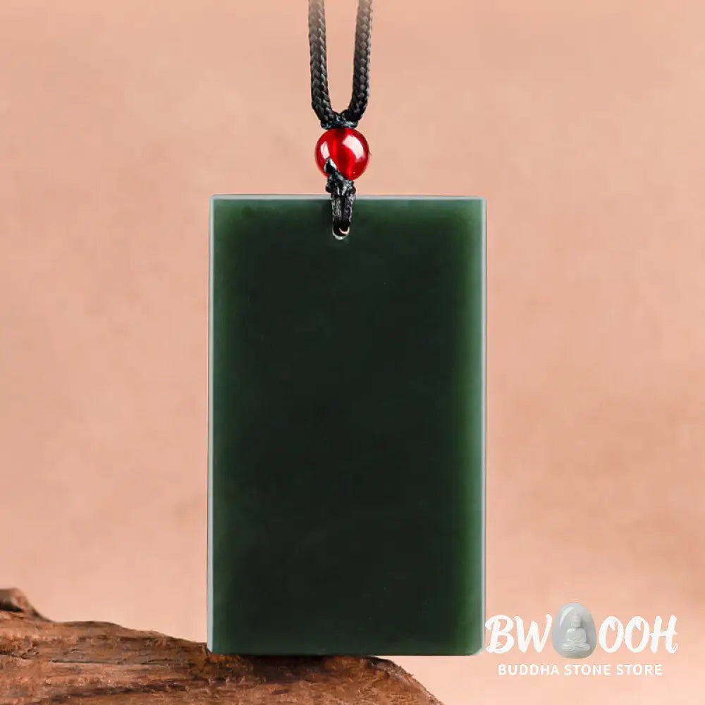 Buddha Stones Hetian Cyan Jade Dragon Engraved Success Necklace Pendant - BWOOOH - Hetian Cyan Jade(Success♥Healing)