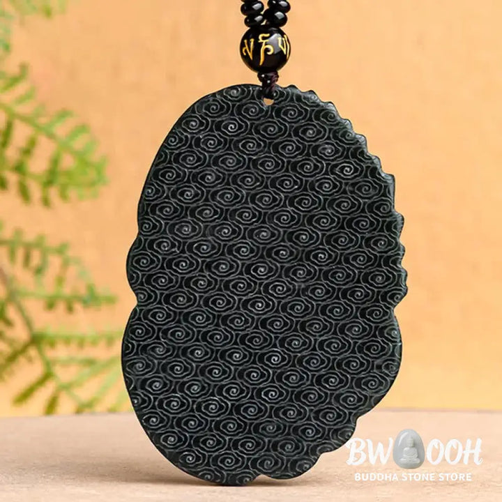 Buddha Stones Hetian Cyan Jade Dragon Success Harmony Necklace Beaded String Pendant - BWOOOH - Hetian Cyan Jade