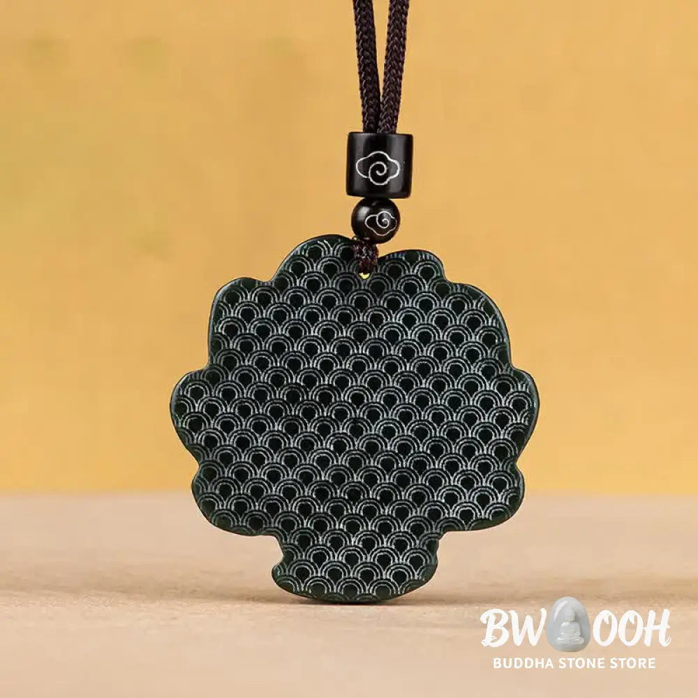 Buddha Stones Hetian Cyan Jade Nine Tailed Fox Luck Necklace String Pendant - BWOOOH - Hetian Cyan Jade (Success ♥