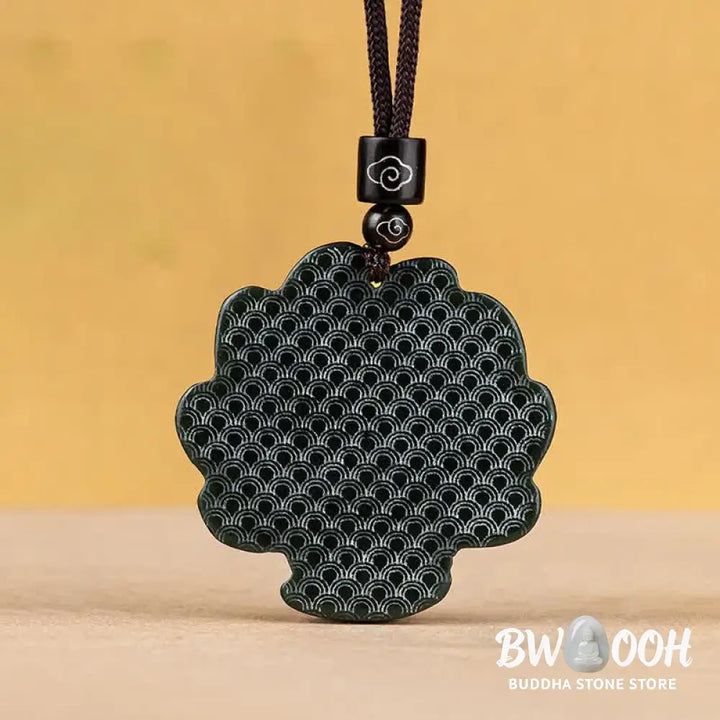 Buddha Stones Hetian Cyan Jade Nine Tailed Fox Luck Necklace String Pendant - BWOOOH - Hetian Cyan Jade (Success ♥