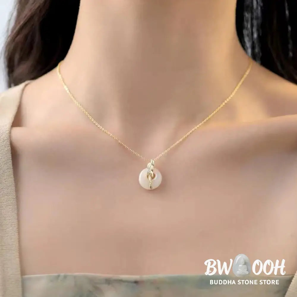 Buddha Stones Hetian Jade 925 Sterling Silver Wheat Luck Necklace Pendant - BWOOOH - Hetian Jade 925 Sterling Silver