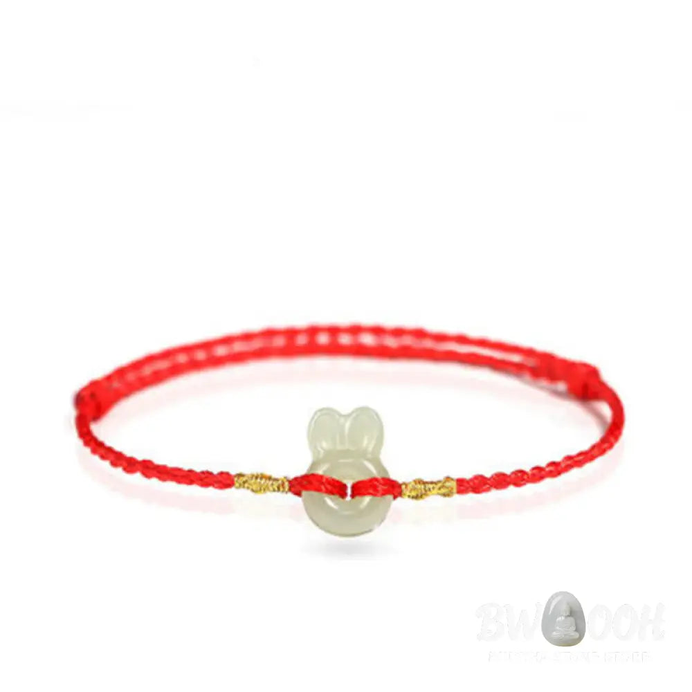 Buddha Stones Hetian Jade Cute Rabbit String Luck Bracelet - BWOOOH - Bracelet