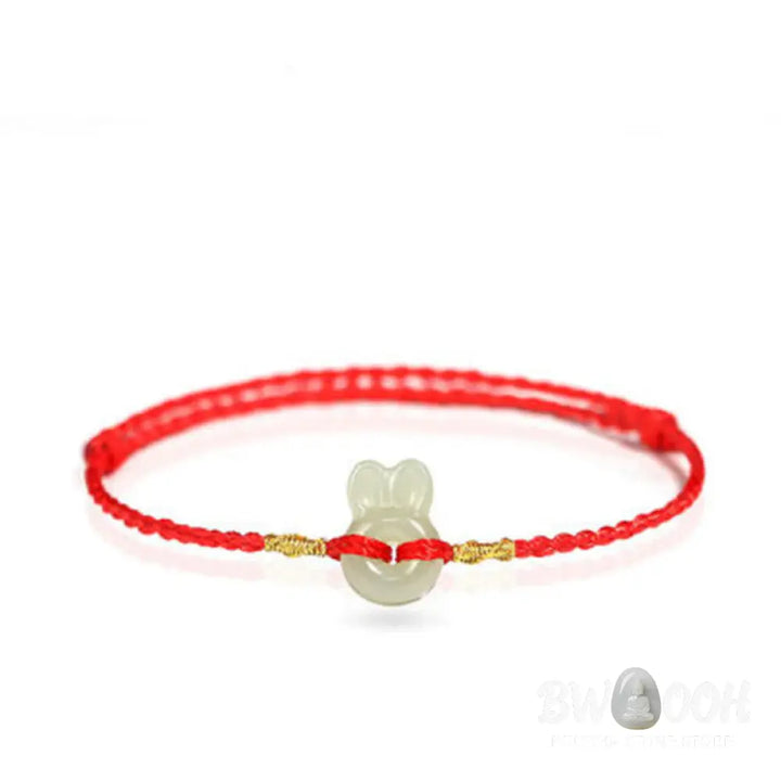 Buddha Stones Hetian Jade Cute Rabbit String Luck Bracelet - BWOOOH - Bracelet