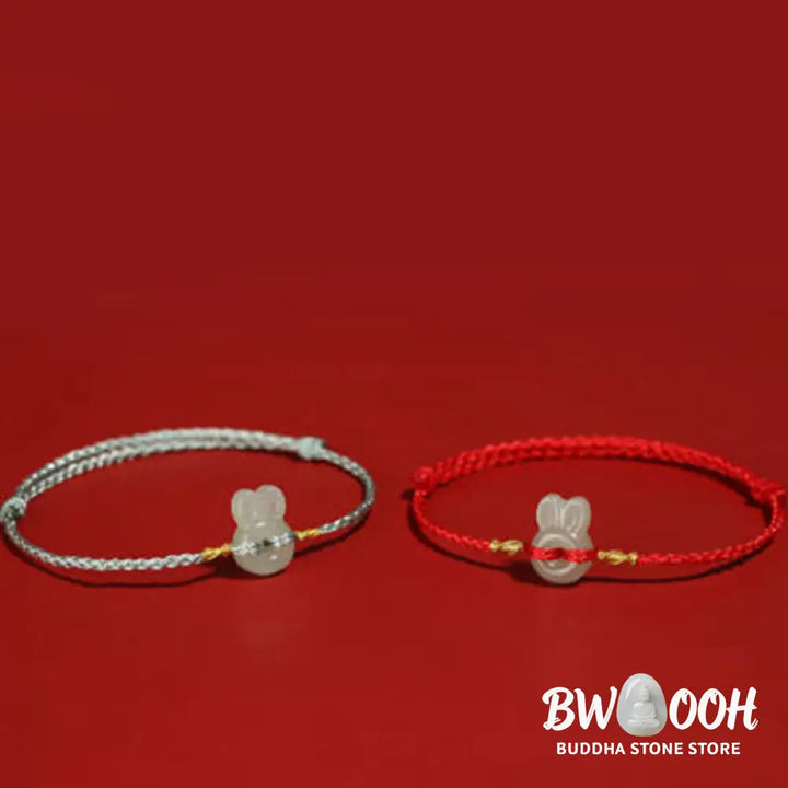 Buddha Stones Hetian Jade Cute Rabbit String Luck Bracelet - BWOOOH - Bracelet