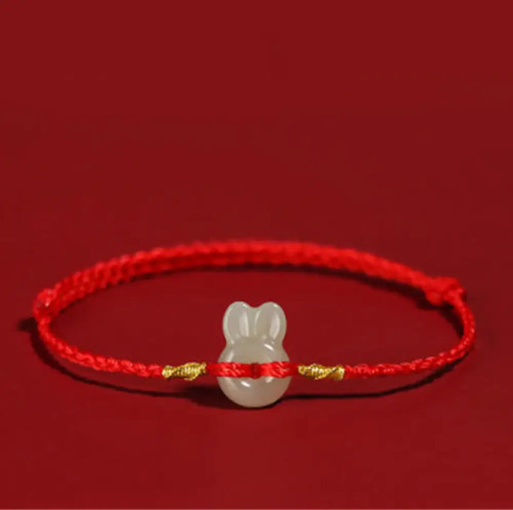 BWOOOH Hetian Jade Cute Rabbit String Luck Bracelet — Jade jade bracelet for spiritual healing and mindful living