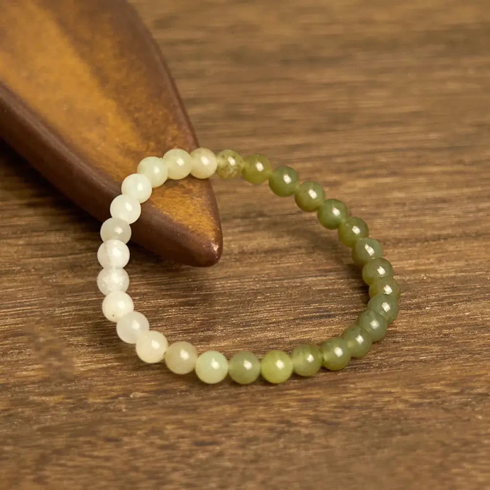 BWOOOH Hetian Jade Gradient Color Abundance Bracelet - BWOOOH - Hetian Jade-6mm(Wrist Circumference: 14-16cm)