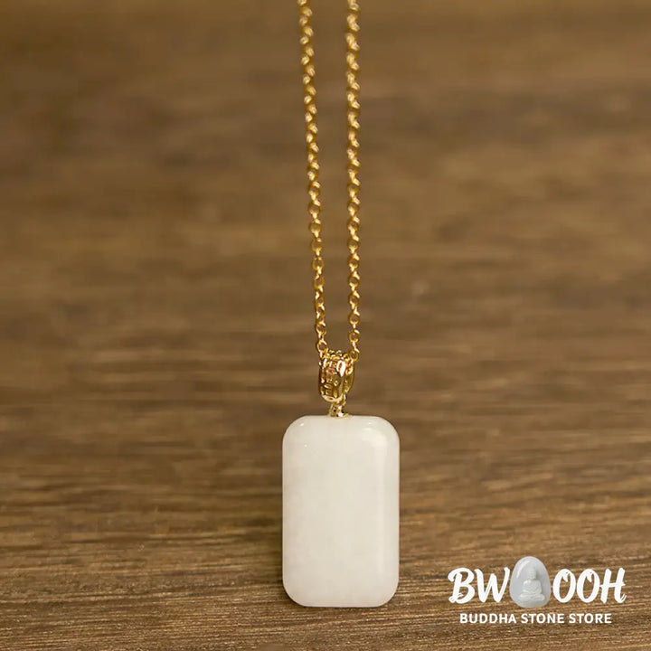 Buddha Stones Hetian Jade Silver Prosperity Necklace Pendant - BWOOOH - Necklaces &amp; Pendants