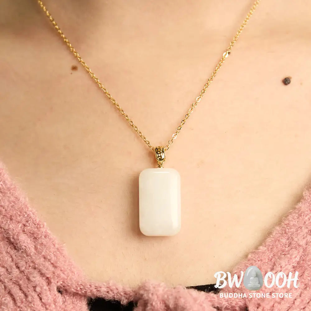 Buddha Stones Hetian Jade Silver Prosperity Necklace Pendant - BWOOOH - Necklaces &amp; Pendants