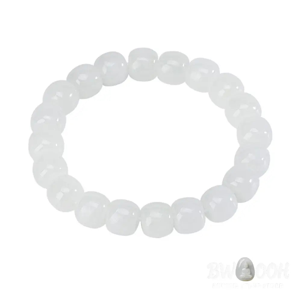 Buddha Stones Hetian White Jade Happiness Blessing Bracelet - White Jade (Protection ♥ Happiness) - Bracelet