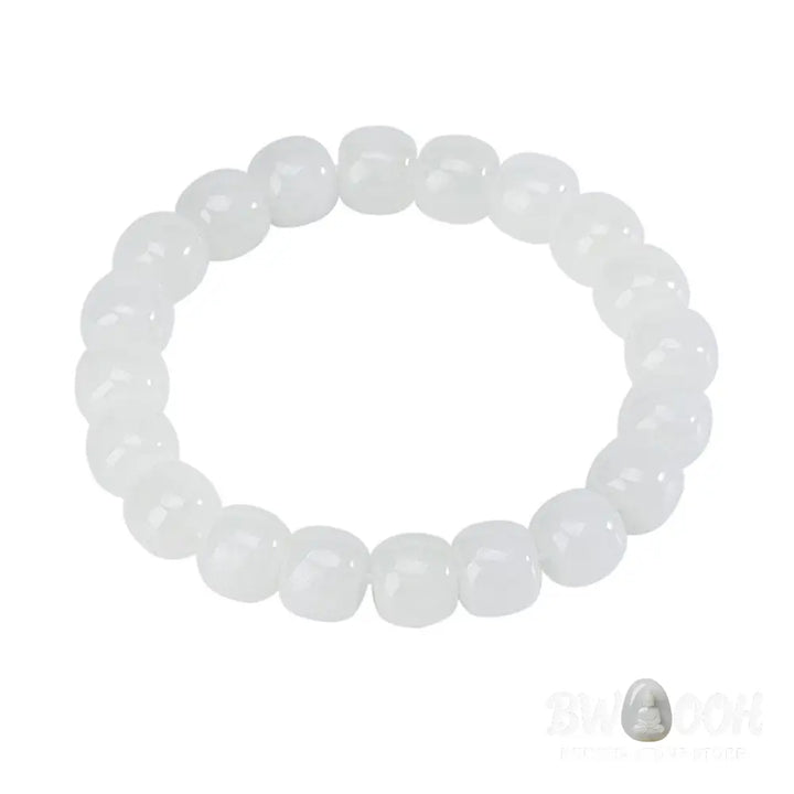 Buddha Stones Hetian White Jade Happiness Blessing Bracelet - White Jade (Protection ♥ Happiness) - Bracelet