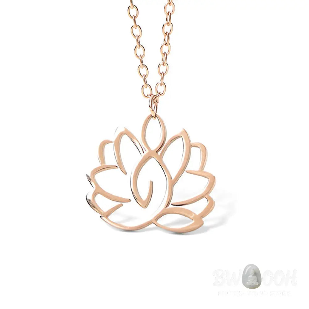 Buddha Stones Hollow Lotus Design Stainless Steel Enlightenment Necklace Pendant - BWOOOH - Necklaces &amp; Pendants