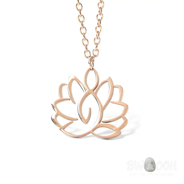 Buddha Stones Hollow Lotus Design Stainless Steel Enlightenment Necklace Pendant - BWOOOH - Necklaces &amp; Pendants