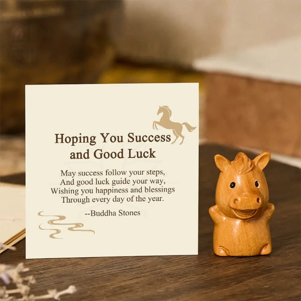 BWOOOH handcrafted Buddha statue - "Hoping You Success and Good Luck" 