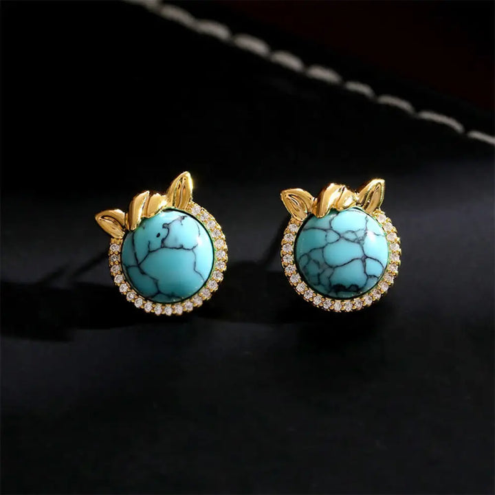 BWOOOH Horse-Ear Shaped Copper Turquoise Balance Earrings — Copper spiritual jewelry for spiritual healing and mindful living