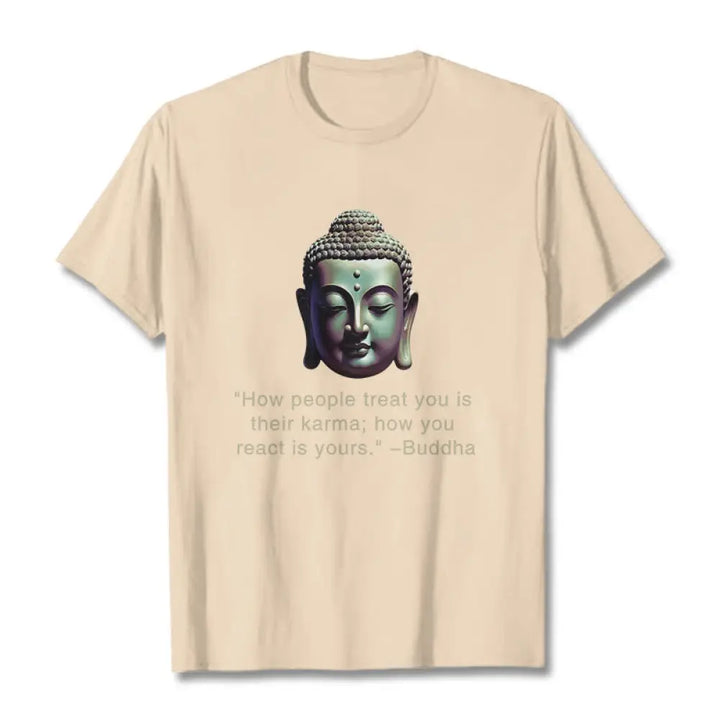 Buddha Stones How People Treat You Is Their Karma Buddha Tee T-shirt - Bisque / S - T-Shirts