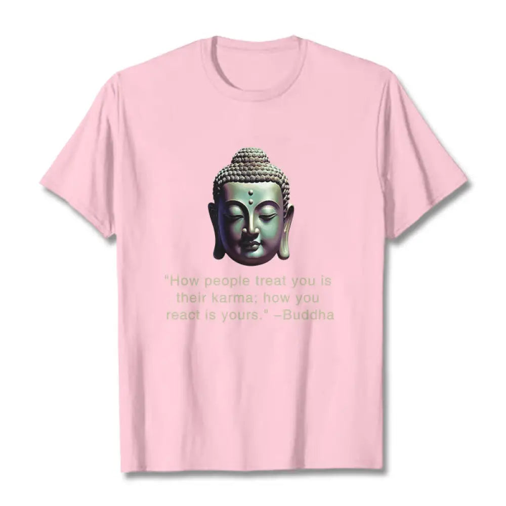 Buddha Stones How People Treat You Is Their Karma Buddha Tee T-shirt - LightPink / S - T-Shirts
