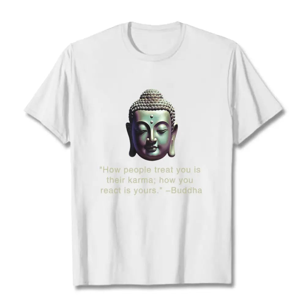 Buddha Stones How People Treat You Is Their Karma Buddha Tee T-shirt - White / S - T-Shirts