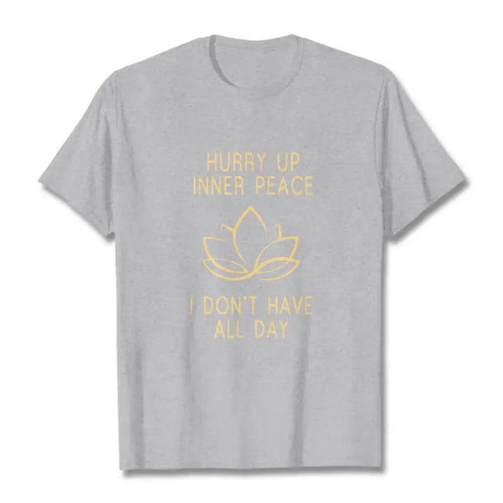BWOOOH lotus print yoga pants - HURRY UP INNER PEACE Tee T-shirt
