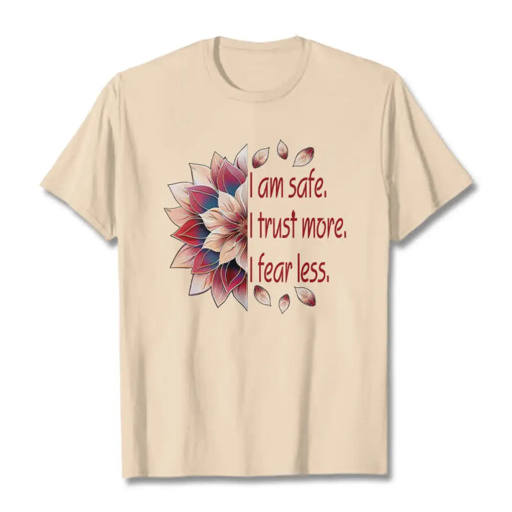 Buddha Stones I Am Safe Tee T-shirt - Bisque / S - T-Shirts