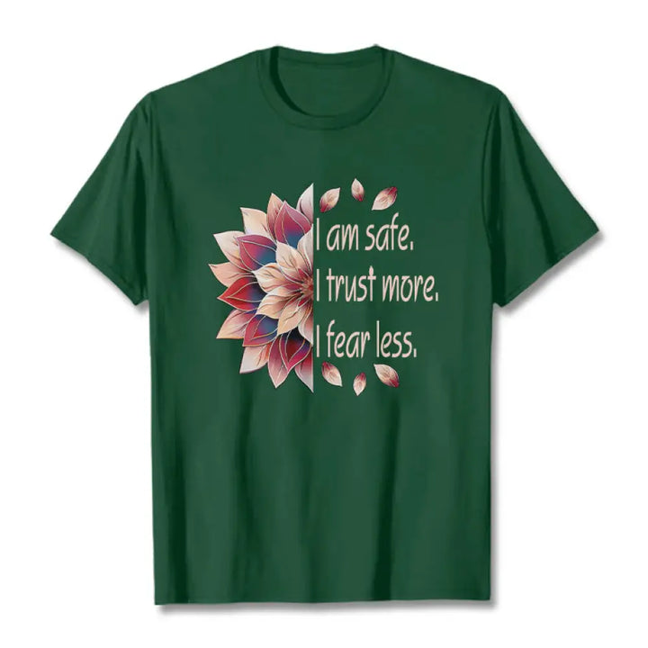 Buddha Stones I Am Safe Tee T-shirt - ForestGreen / S - T-Shirts