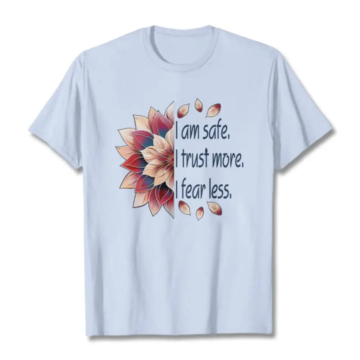 Buddha Stones I Am Safe Tee T-shirt - LightCyan / S - T-Shirts