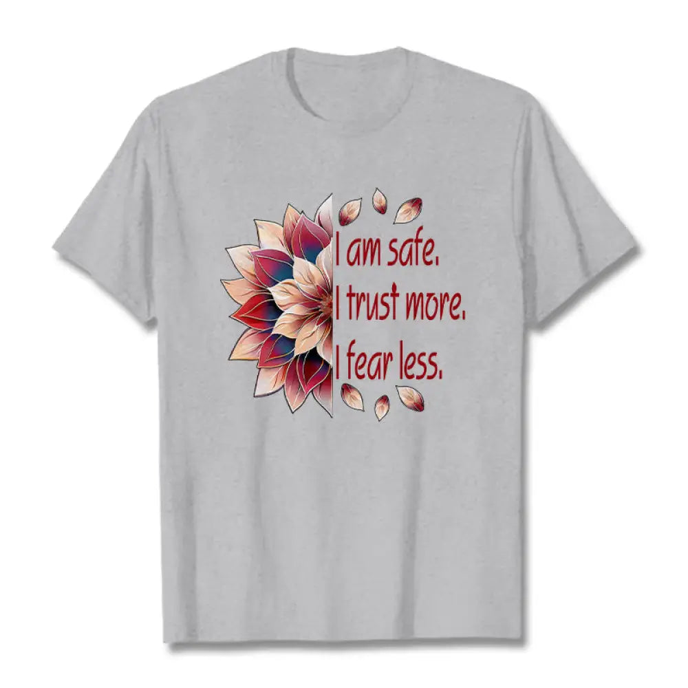 Buddha Stones I Am Safe Tee T-shirt - LightGrey / S - T-Shirts