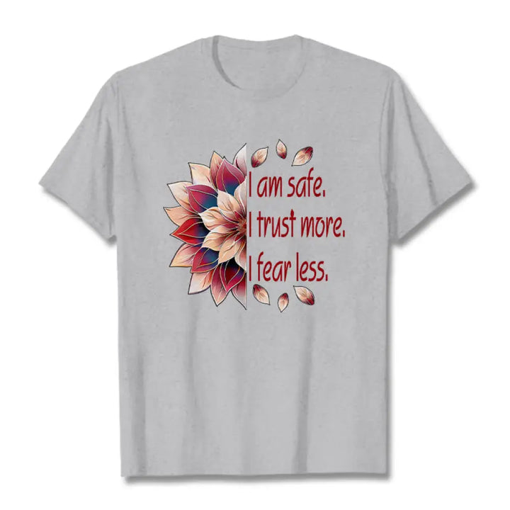 Buddha Stones I Am Safe Tee T-shirt - LightGrey / S - T-Shirts