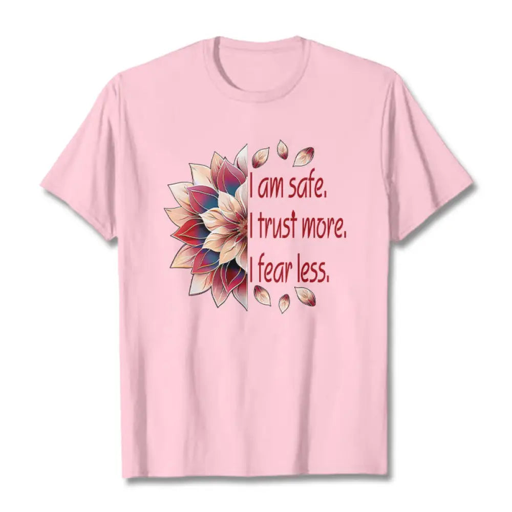 Buddha Stones I Am Safe Tee T-shirt - LightPink / S - T-Shirts
