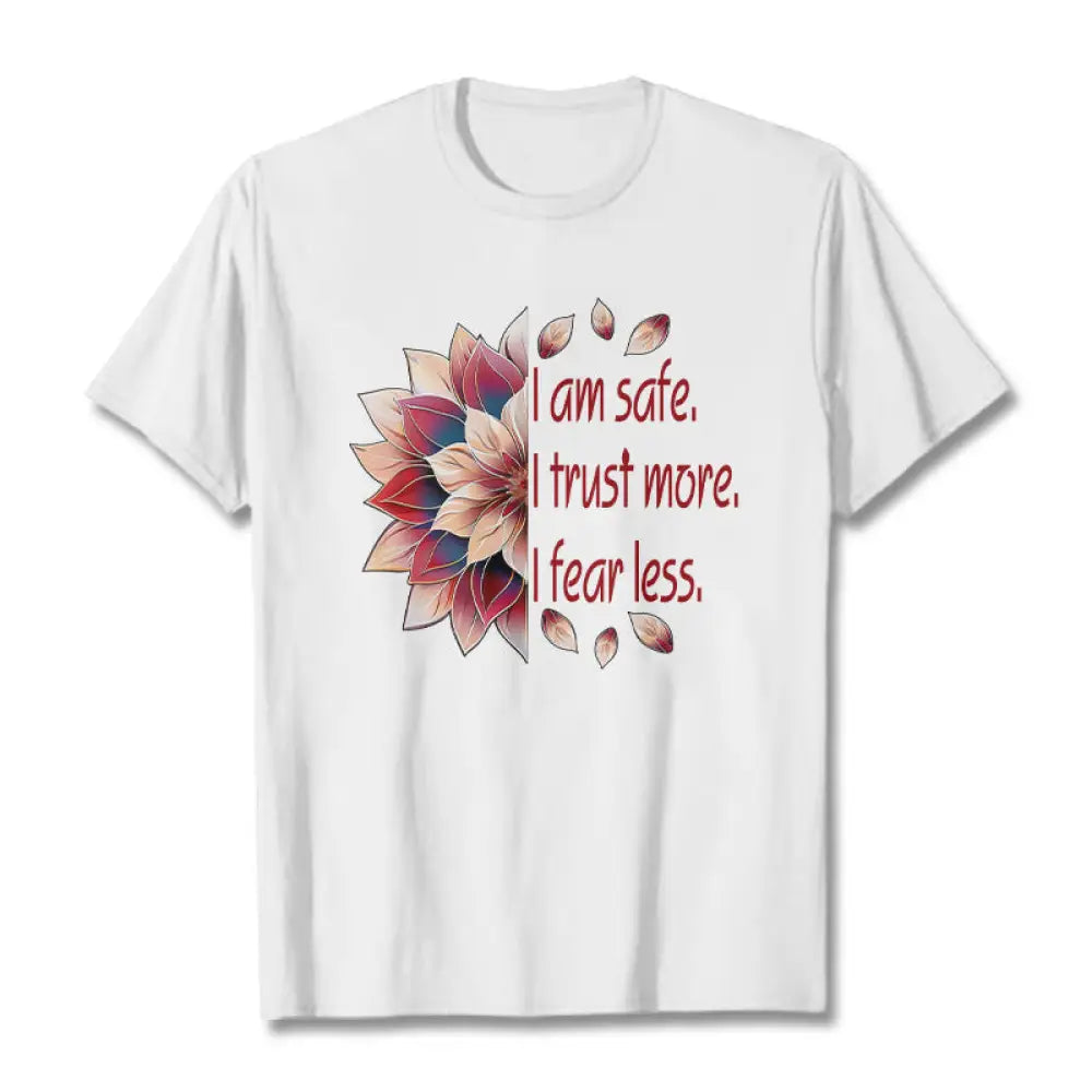 Buddha Stones I Am Safe Tee T-shirt - White / S - T-Shirts