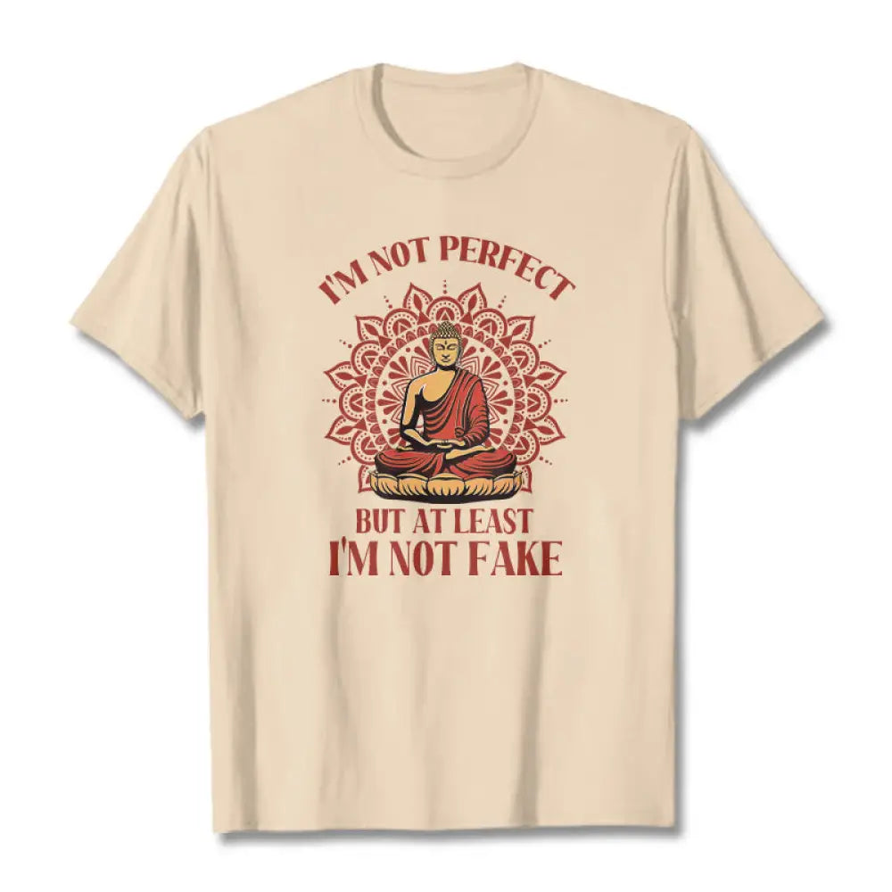 Buddha Stones I’m Not Perfect Tee T-shirt - Bisque / S - T-Shirts