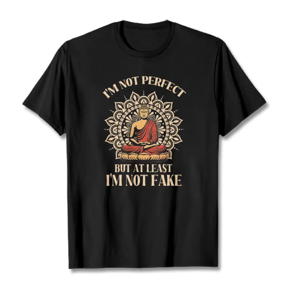 Buddha Stones I’m Not Perfect Tee T-shirt - Black / S - T-Shirts