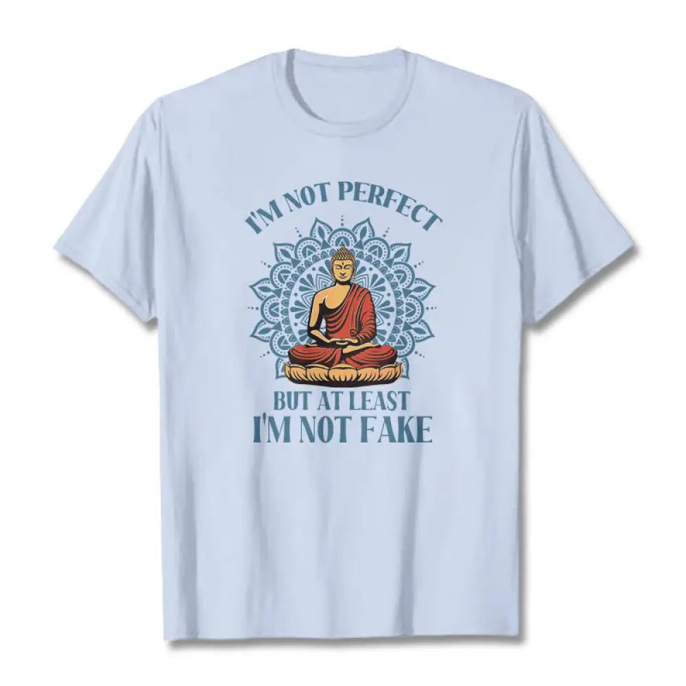 Buddha Stones I’m Not Perfect Tee T-shirt - LightCyan / S - T-Shirts