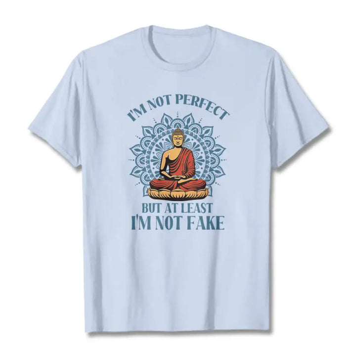 Buddha Stones I’m Not Perfect Tee T-shirt - LightCyan / S - T-Shirts