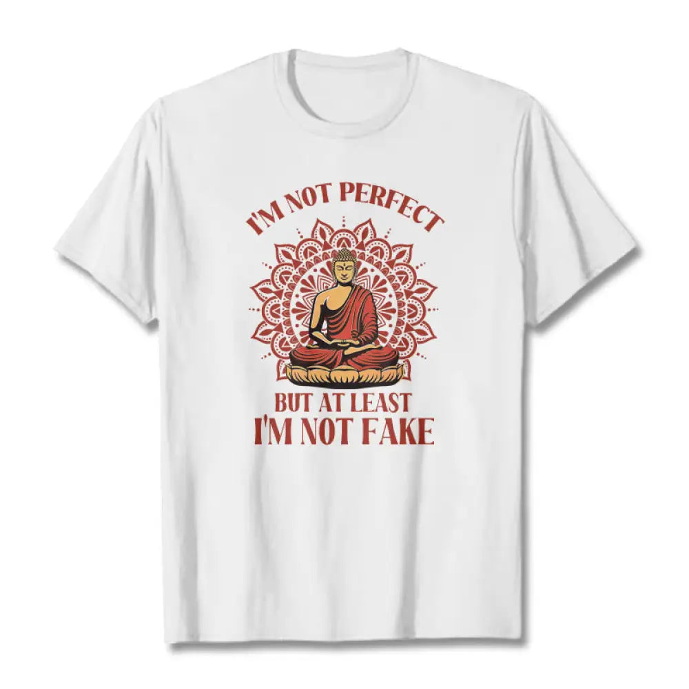 Buddha Stones I’m Not Perfect Tee T-shirt - White / S - T-Shirts