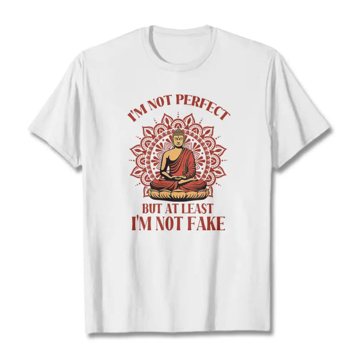 Buddha Stones I’m Not Perfect Tee T-shirt - White / S - T-Shirts