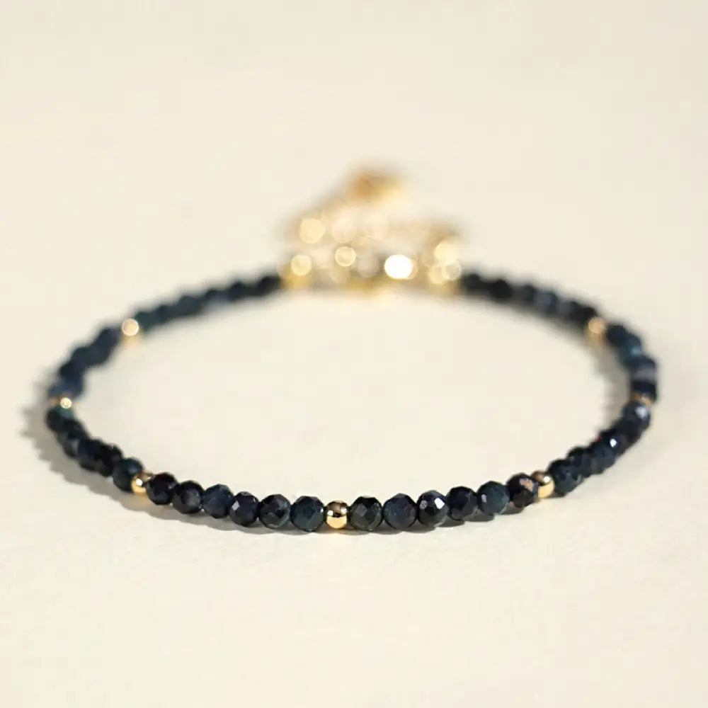 Buddha Stones Indicolite Tourmaline Copper Beads Wisdom Bracelet - BWOOOH - 3mm Indicolite Tourmaline Copper Bead(Inner