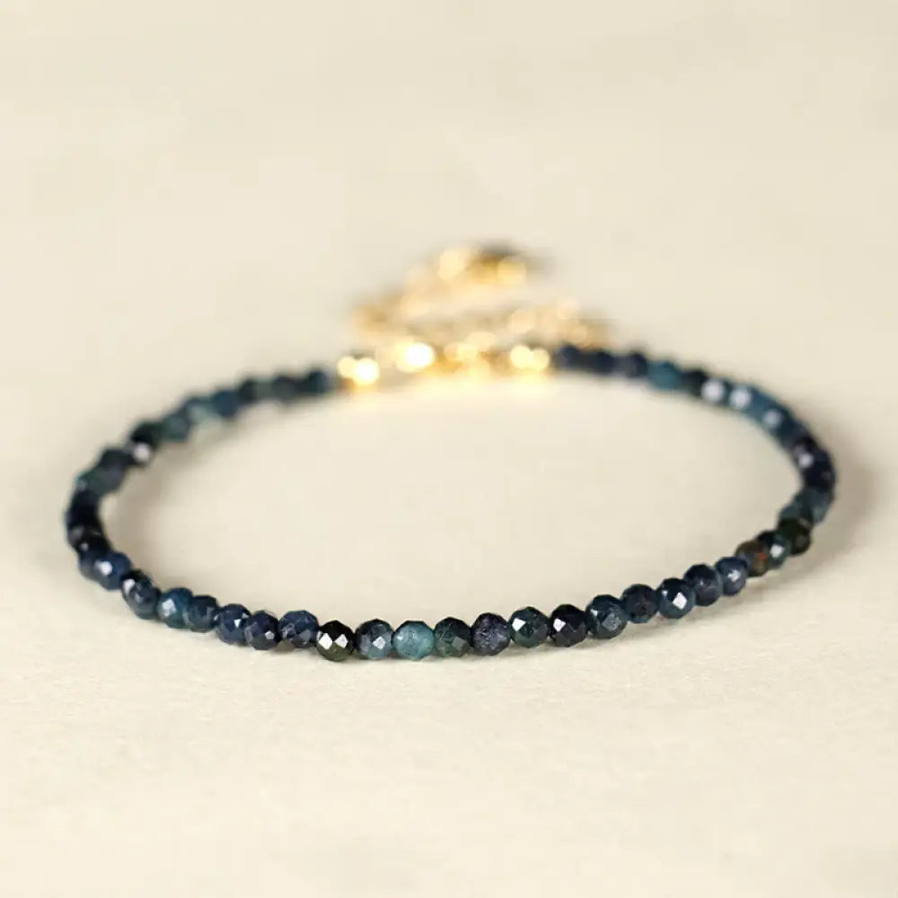 BWOOOH Indicolite Tourmaline Copper Beads Wisdom Bracelet - BWOOOH - 3mm Indicolite Tourmaline(Inner Diameter: