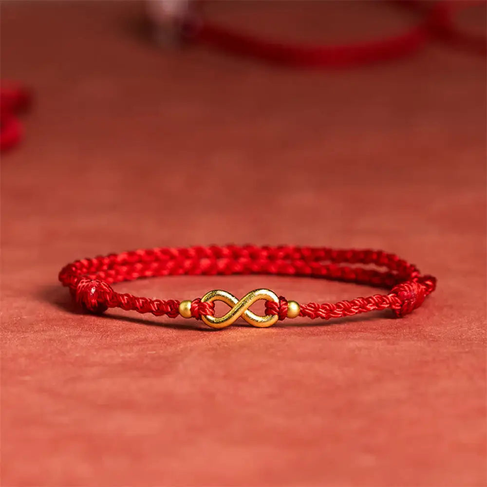 BWOOOH Infinity Charm Brass Red String Adjustable Protect
