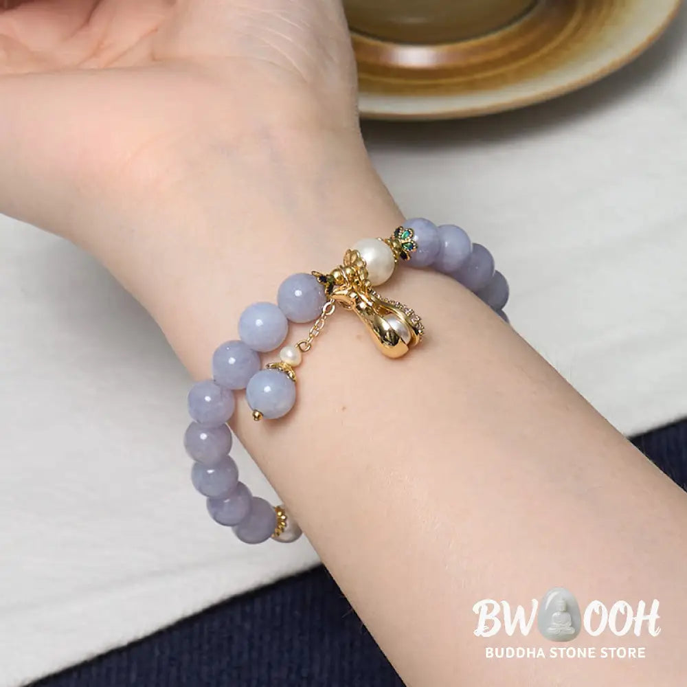 Buddha Stones Inner Peace And Stress Relief Aquamarine Jade Blue Bracelet Bangle Bundle - Bundle