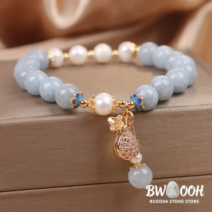 Buddha Stones Inner Peace And Stress Relief Aquamarine Jade Blue Bracelet Bangle Bundle - Bundle