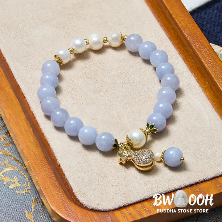 Buddha Stones Inner Peace And Stress Relief Aquamarine Jade Blue Bracelet Bangle Bundle - Bundle
