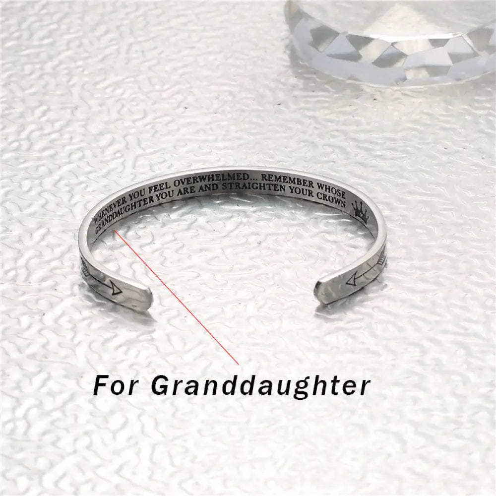 BWOOOH Inspirational Bracelets Personalized Gift for Her Him Engraved Mantra Cuff Bangle Crown Jewelry - Bracelet