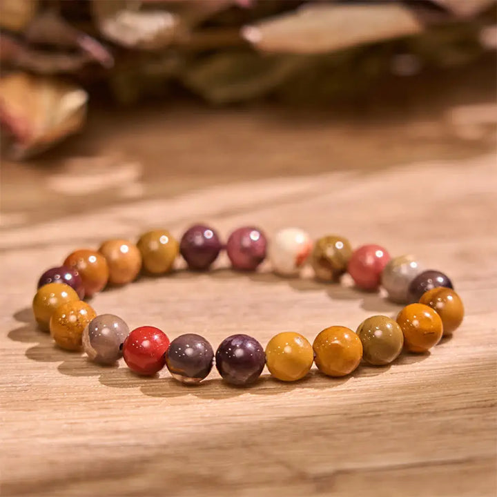 Buddha Stones Inspire Creativity Orange Red Series Passion Courage Bracelet - BWOOOH - Mookaite(Wrist Circumference: